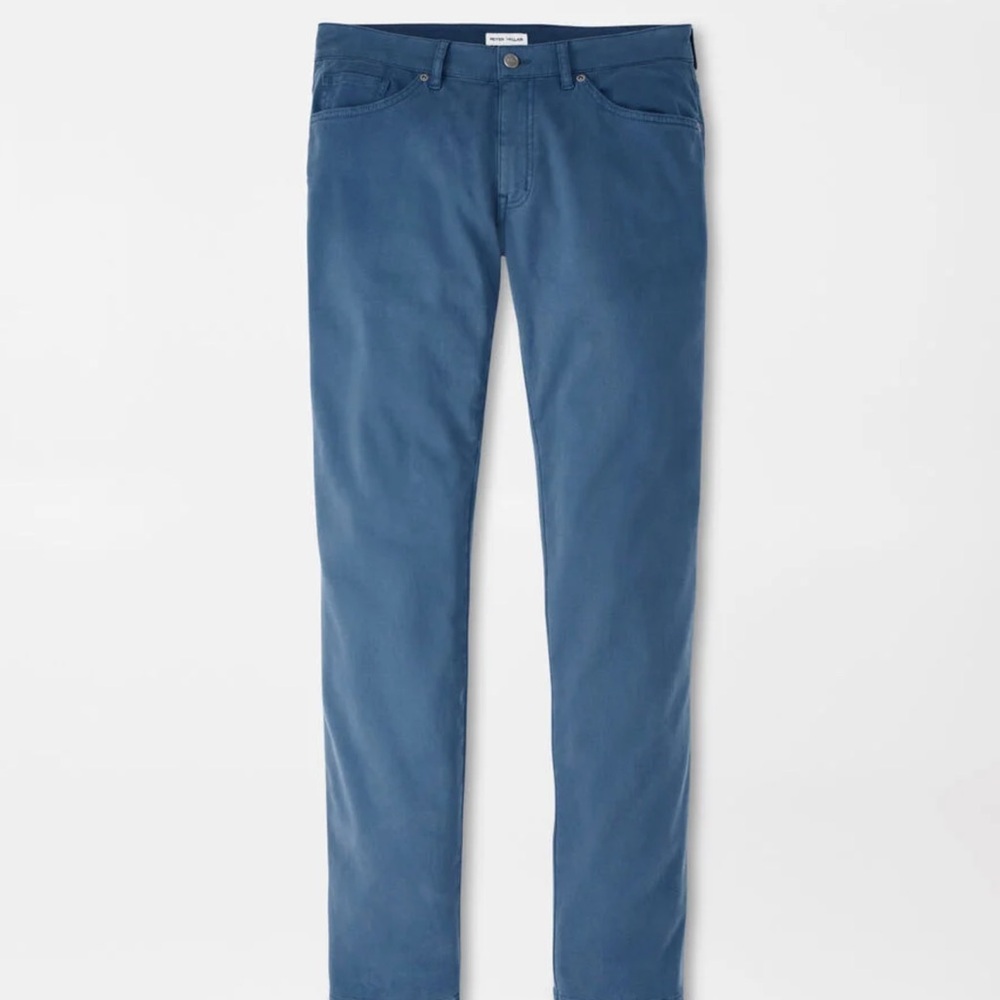 Peter Millar Signature Sateen Navy Blue Five Pocket Pant Mens Size 34